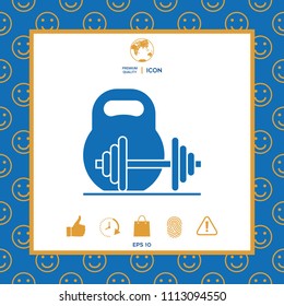 Kettlebell and barbell icon