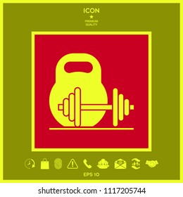 Kettlebell and barbell icon