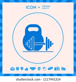 Kettlebell and barbell icon