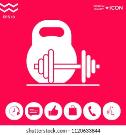 Kettlebell and barbell icon