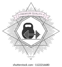 Kettlebell and barbell icon