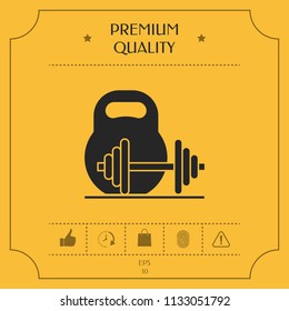 Kettlebell and barbell icon