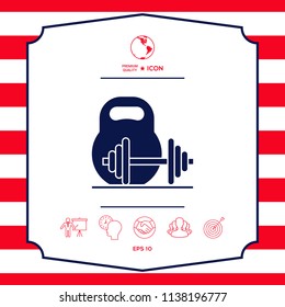 Kettlebell and barbell icon