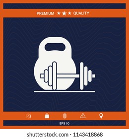 Kettlebell and barbell icon
