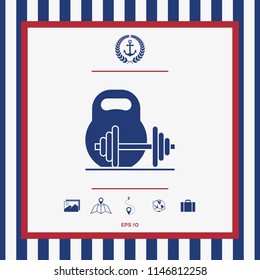 Kettlebell and barbell icon