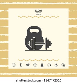 Kettlebell and barbell icon