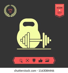 Kettlebell and barbell icon