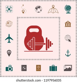 Kettlebell and barbell icon