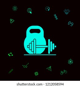 Kettlebell and barbell icon