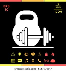 Kettlebell and barbell icon