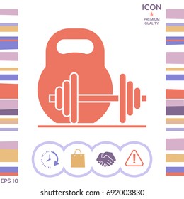Kettlebell and barbell icon