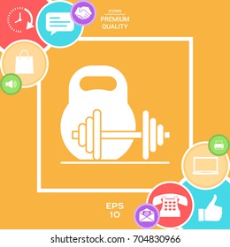 Kettlebell and barbell icon