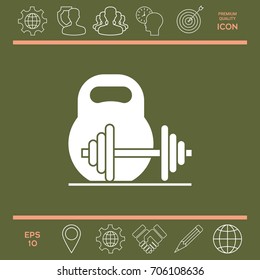 Kettlebell and barbell icon