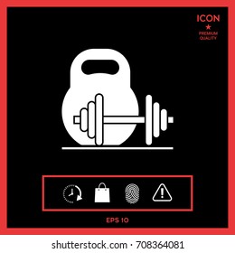 Kettlebell and barbell icon