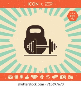 Kettlebell and barbell icon