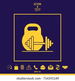 Kettlebell and barbell icon