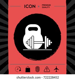 Kettlebell and barbell icon