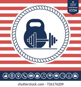 Kettlebell and barbell icon