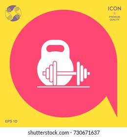 Kettlebell and barbell icon