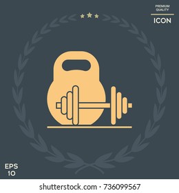 Kettlebell and barbell icon