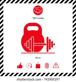 Kettlebell and barbell icon