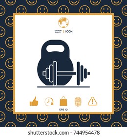 Kettlebell and barbell icon