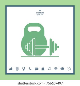 Kettlebell and barbell icon