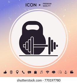 Kettlebell and barbell icon