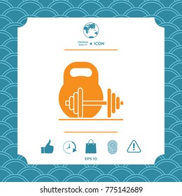 Kettlebell and barbell icon