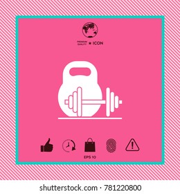 Kettlebell and barbell icon