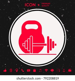 Kettlebell and barbell icon
