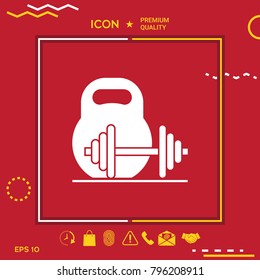 Kettlebell and barbell icon