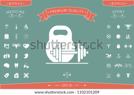 Kettlebell and barbell icon