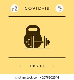 Kettlebell and barbell icon. Elements for your design