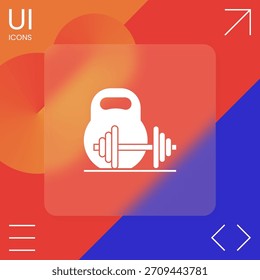 Kettlebell y el icono de la barra. Elementos para su diseño