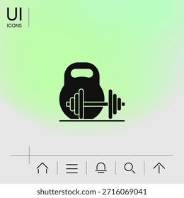 Kettlebell und Barbell Symbol. Elemente für Ihr Design