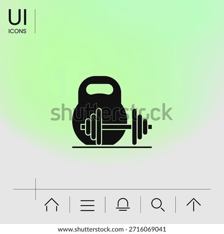 Kettlebell and barbell icon. Elements for your design