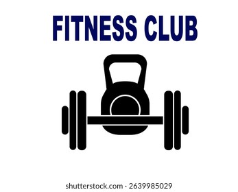  kettlebell and barbell vector design. gym Logo