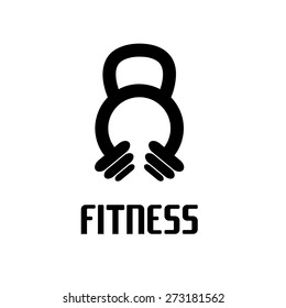 kettlebell and barbell vector design template