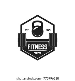 kettlebell and barbell vector design template