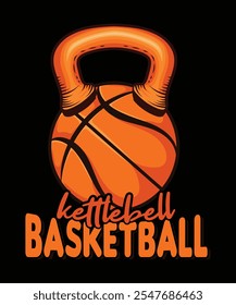 
kettlebell esporte de basquete amor t-shirt design