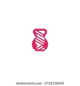 Kettlebell candy negative space logo on white background.