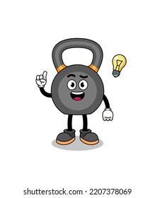 kettlebell cartoon with get an idea pose , character design