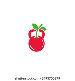 Combinación Kettlebell con diseño de logotipo de cereza.