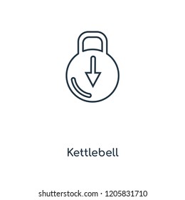 Kettlebell concept line icon. Linear Kettlebell concept outline symbol design. This simple element illustration can be used for web and mobile UI/UX.