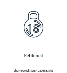 Kettlebell concept line icon. Linear Kettlebell concept outline symbol design. This simple element illustration can be used for web and mobile UI/UX.