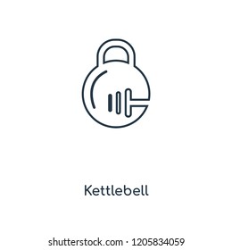 Kettlebell concept line icon. Linear Kettlebell concept outline symbol design. This simple element illustration can be used for web and mobile UI/UX.