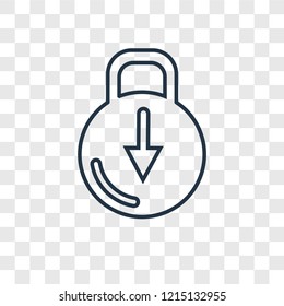 Kettlebell concept vector linear icon isolated on transparent background, Kettlebell concept transparency concept in outline style
