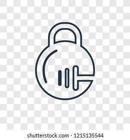 Kettlebell concept vector linear icon isolated on transparent background, Kettlebell concept transparency concept in outline style