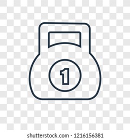Kettlebell concept vector linear icon isolated on transparent background, Kettlebell concept transparency concept in outline style